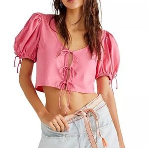 Free people blouse top pink